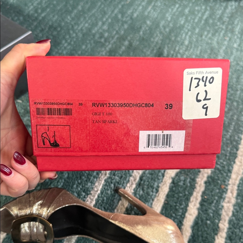 Roger Vivier Gold and Brown Buckle Peep-Toe Pumps - Picture 10 of 11